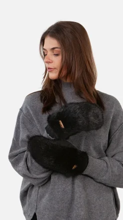 Barts Fur Mitts black Clearance